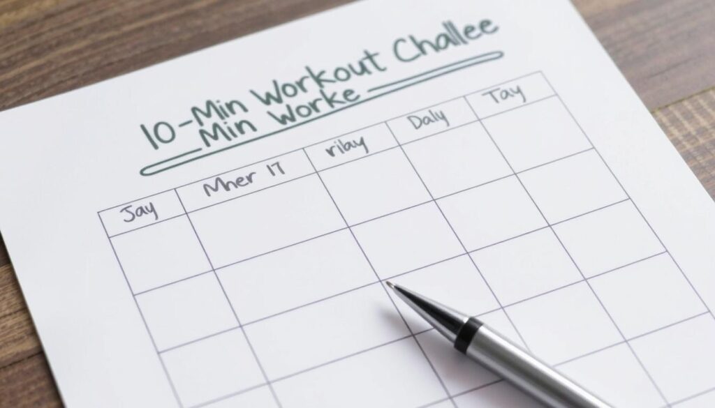 Calendar showing a 7-day workout challenge with checkmarks